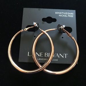 Hoop Earrings ( Lane Bryant) in rose gold.